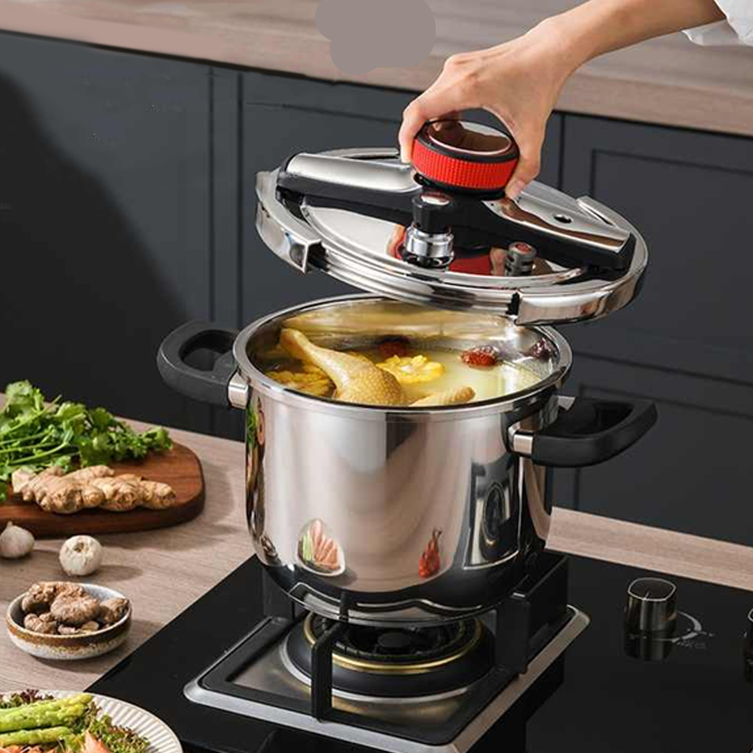 KIT Panelas de Pressão TurboChef Aço Inoxidável - Á Prova de Explosões + Brinde: Kit Utensílios