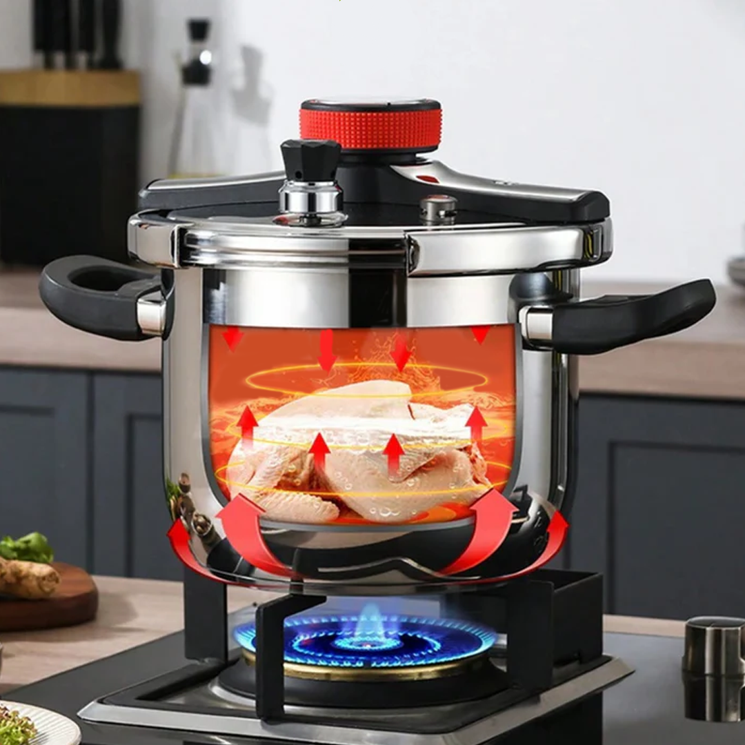 KIT Panelas de Pressão TurboChef Aço Inoxidável - Á Prova de Explosões + Brinde: Kit Utensílios