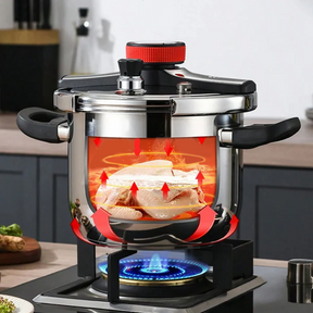 KIT Panelas de Pressão TurboChef Aço Inoxidável - Á Prova de Explosões + Brinde: Kit Utensílios